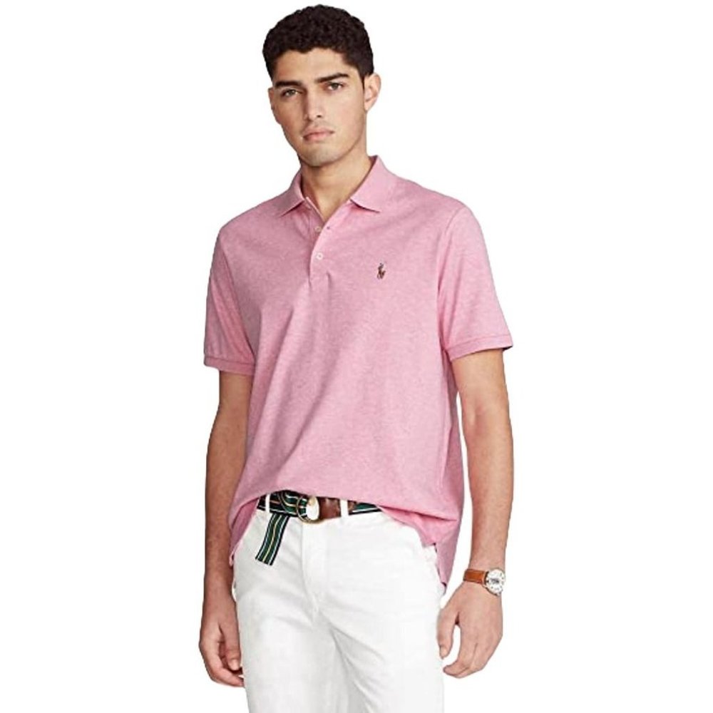 Polo Ralph Lauren Mens Classic Fit Soft Touch Shirt Interlock Pink Heather 2XB